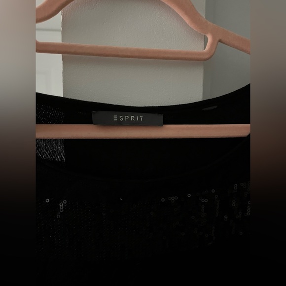 Esprit | Striped Sequined Black Dress | Size Small - Picture 3 of 7